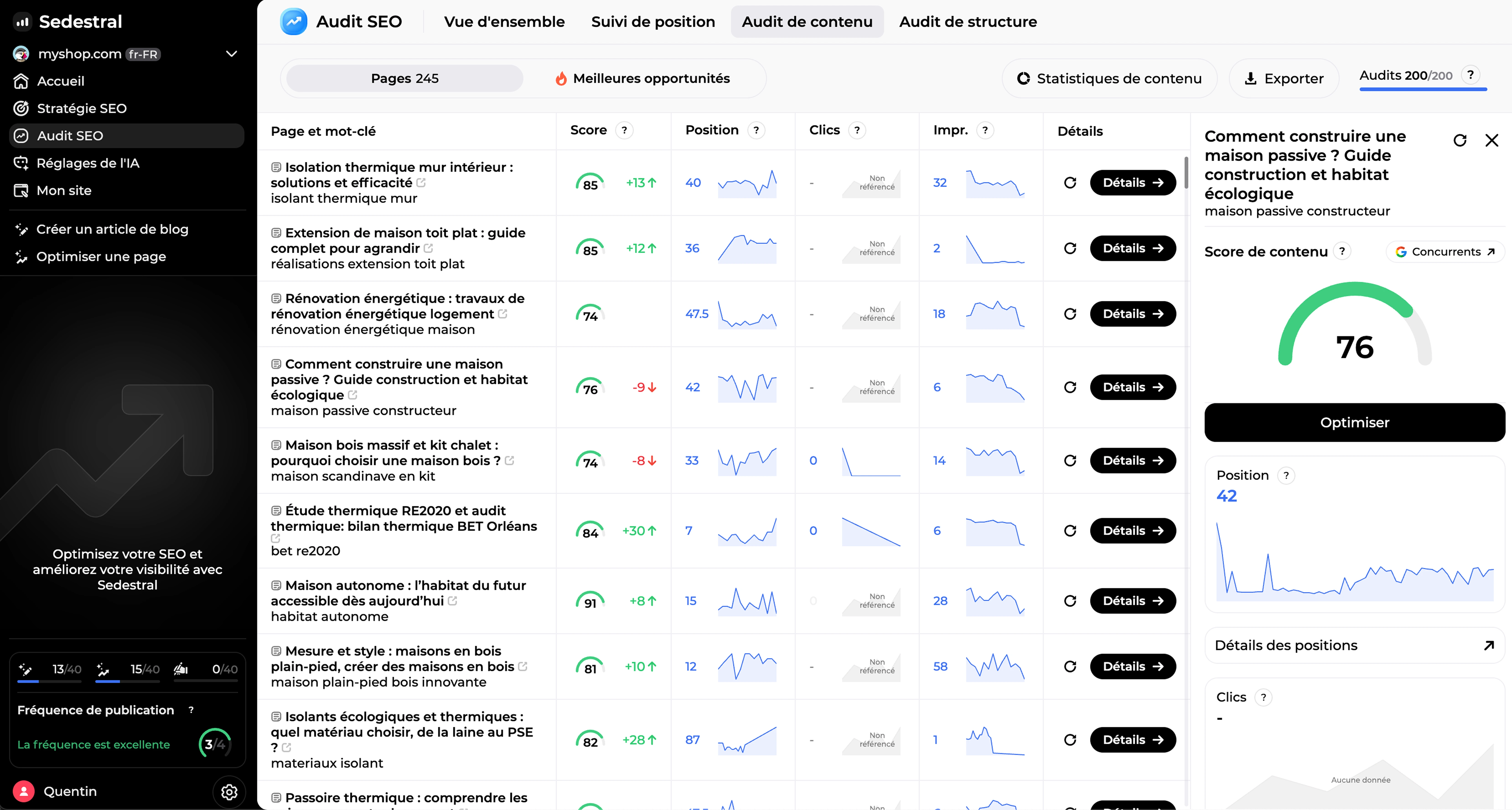 Screenshot of the content editor