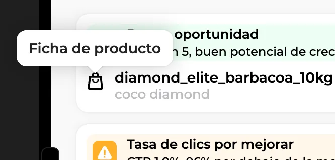 Una ficha de producto reconocida entre las páginas que optimizar