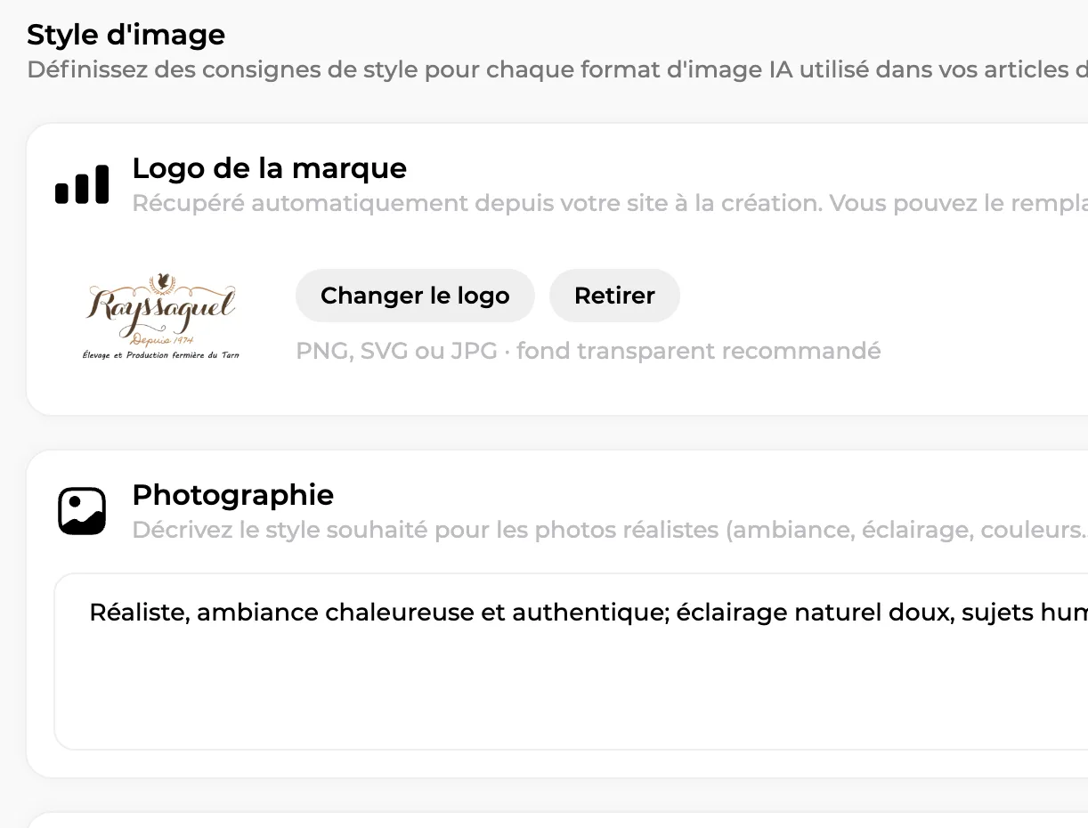 Consignes de style d'image et logo de la marque