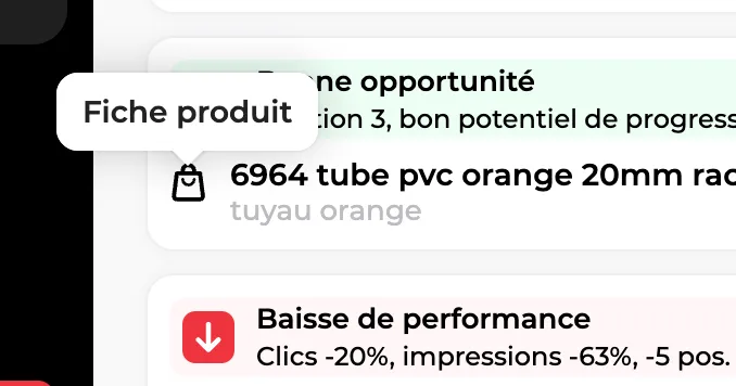 Une fiche produit reconnue parmi les pages à optimiser