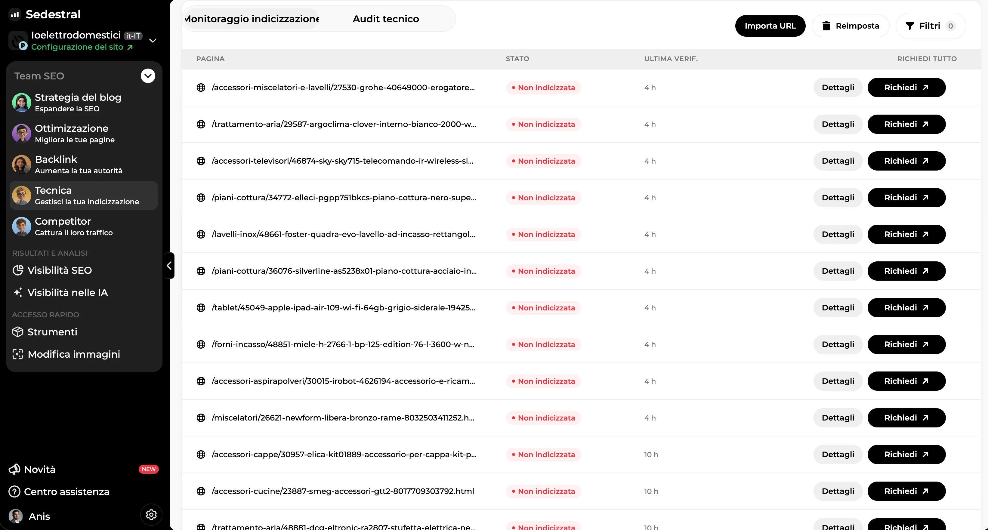 Richiesta di indicizzazione di una pagina a Google