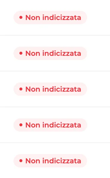 Stato restituito da Google per ogni pagina