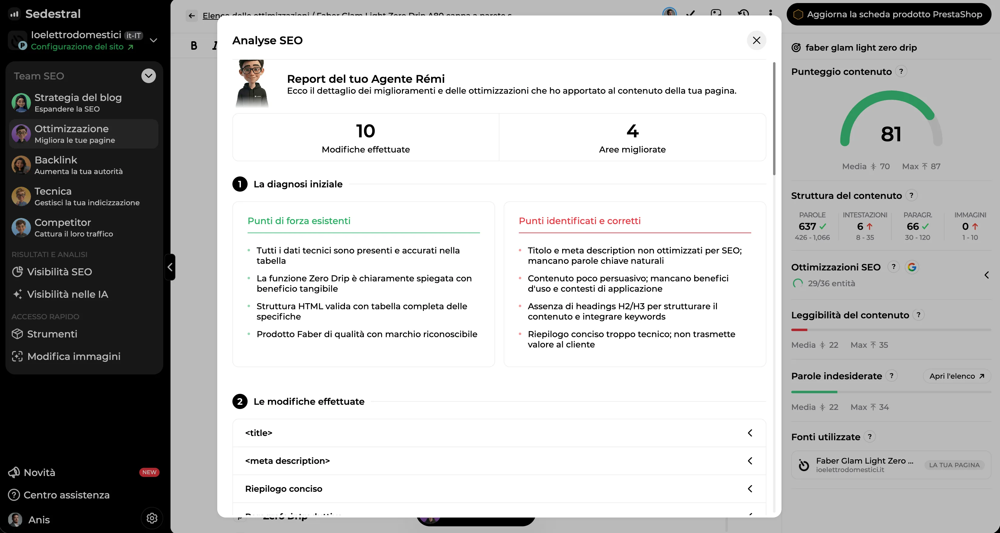 Ottimizzazione di una pagina Wix da parte di Rémi